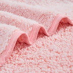 EMME Soft Sherpa Fleece Blanket Reversible Plush Fluffy Large Blanket, Light Weight Warm Decorative Boho Blanket Cover for Sofa, Couch, Bedroom,Travel(Plush Pink,50"x60")