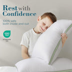 viewstar Bed Pillows Queen Size Set of 2, Hotel Quality, Down Alternative Pillow for Side, Back, or Stomach Sleepers, Green