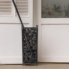 Vintage Metal Umbrella Holder Decorative Flower Design Square Umbrella Stands Entryway Organizer Bucket for Home/Office/Farmhouse - Holds Multiple Umbrellas, Walking Sticks & Canes (Black)