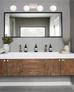 New Bathroom Vanity Light Fixtures 4 Lights Brushed Nickel Glass Shade Modern Wall Bar Sconce Over Mirror（(Exclude G9 Bulb)