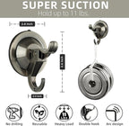 Suction Cup Hooks,5 Pack Reusable Suction Cup Hangers with Ultra-Thin Adhesive Disc on Smooth/Uneven Surfaces,Removable Large Suction Cups For Bathroom,Glass,Door,Windows,Kitchen (Vintage Copper)