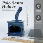 Ceramic Palo Santo Holder & Mini Chiminea Smudge Bowl | Multi-Functional Burner for Sage Sticks, Incense Cones, Copal,and Candles |Perfect for Energy Cleansing,Yoga Meditation| Anxiety Relief