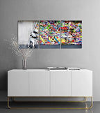 Novatique Banksy Wall Art Street Graffiti Wall Art Behind The Curtain Graffiti Posters Paintings Street Art Prints Decor for Living Room Bedroom, 12" x 16" x 3Pcs
