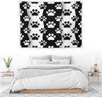 VUMIVI Pet Paws Tapestry Cute Puppy Kitten Black White Animal Paws Modern Funny Art Tapestry Wall Hanging for Living Room Bedroom Dorm Classroom Aesthetic Decor W40xL30in