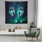VUMIVI Cat Eye Galaxy Tapestry Mystical Northern Lights Starry Sky Abstract Aurora Art Magical Fantasy Decor Tapestry Wall Hanging for Living Room Bedroom Dorm Classroom Aesthetic Decor W60xL60in