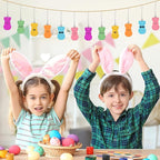 JULMELON 24 Pcs Easter Bunny Hanging Ornaments, Spring Rabbit Decor for Festive Tree Indoor Outdoor Easter Decor