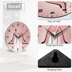 SPUNKER Clock for Bedroom,Pink High Heel Shoes Wall Clocks,Butterfly Battery Operated Wall Clock Silent Non-Ticking Decorative for Home Kitchen Bathroom Living Room Bedroom Office 10 Inch