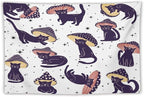 VUMIVI Funny Cat Mushroom Tapestry Retro 70s Hippie Style Cute Black Kitten Star Aesthetic Art Print Tapestry Wall Hanging for Living Room Bedroom Dorm Classroom Aesthetic Decor W90xL60in