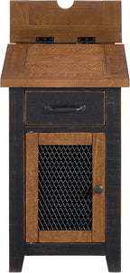 Martin Svensson Home Solid Wood Black and Honey Rustic Chairside End Table with Power and Storage