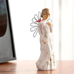 Sympathy Angel Figurines for Loss of Loved Ones Angel Statues Home Decor Serenity Prayer Gifts for Women Resin Sculpted Hand-Painted Figure Bereavement Gift Praying Hands Statue