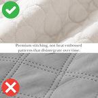 Southshore Fine Living, Inc. Quilted Summer Comforter, King Size Quilt Bedding Set with 2 Pillow Shams, Geometric Circle Design, Lightweight Bedspread, California/King Size Coverlet, Comfy Soft, Bone