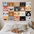 VUMIVI Dog Tapestry Funny Cartoon Pet Patterns Colorful Illustrations Square Animals Tapestry Wall Hanging for Living Room Bedroom Dorm Classroom Aesthetic Decor W60xL40in