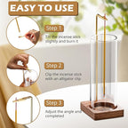 Incense Holder for Sticks, Insence-Stick Holder, Anti-Ash Flying No Mess Incense Burner, Incense Stick Holder with Glass Ash Catcher, for Yoga Spa Meditation Home Decor(2 Pack)
