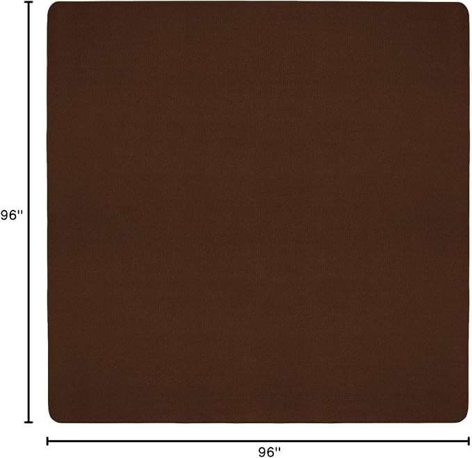 House, Home and More Skid-Resistant Carpet Indoor Area Rug Floor Mat - Chocolate Brown - 8 Ft X 8 Ft - Non Slip Rubber Backing, Stain Resistant, Dog Friendly, Living Room Bedroom Kitchen Entryway