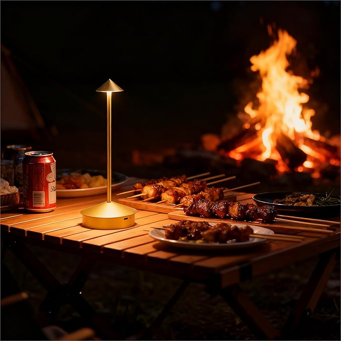 Rechargeable Cordless Table Lamp set of 2, 6000mAh Battery Operated Desk Lamps, Portable LED Touch Lamp Outdoor Camping Lamp 3 Color Stepless Dimming Lamp For Bedroom/Restaurant/Patio (Black)