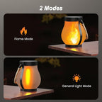 Hompavo Gen2 Solar Lanterns Outdoor with Ultra-Real Flame, Dual Charging (USB/Solar) & 2 Modes - Waterproof Decorative Hanging/Table Lights for Yard Patio Garden Gift Halloween Christmas Decoration, 2