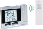 La Crosse Technology Atomic Projection Alarm Clock with Temperature | Wireless Digital Thermometer