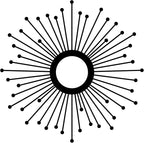 Sunburst Metal Wall Art – Mid-Century Modern Starburst Wall Decor, Handmade Round Metal Hanging for Living Room, Bedroom, Office, or Entryway (12")