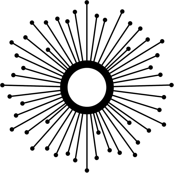 Sunburst Metal Wall Art – Mid-Century Modern Starburst Wall Decor, Handmade Round Metal Hanging for Living Room, Bedroom, Office, or Entryway (12")