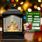 Christmas Snow Globes Lantern with Music & Timer - USB/Battery Operated LED Glittering Globe Lantern, Snow Globe Decoration for Home Holiday Decor (Snowman)