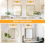 Gold 3-Light Bathroom Vanity Light, Modern Brushed Gold Vanity Lights with Clear Glass Shades, Bathroom Wall Sconce Lamp for Mirror Living Room Bedroom Hallway