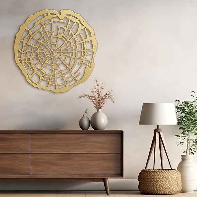 SIGNLEADER Metal Wall Art Decor Botanical Leaf Modern Abstract Wall Sculpture Hangings Home Decoration for Living Room, Bedroom, Bathroom, Kitchen, Outdoor - 30" Gold