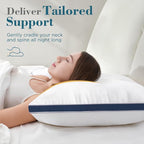 viewstar Bed Pillows Queen Size Set of 2, Hotel Quality, Down Alternative Pillow for Side, Back, or Stomach Sleepers, Navy