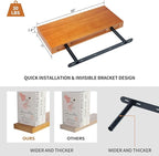 Floating Shelves for Wall 16 Inch Solid Real Wood Shelves Set of 2 Rustic Farmhouse Wall Mounted Wood Shelf for Bedroom Living Room Bathroom Kitchen Home Decor Office