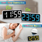 Peakeep Small Digital Alarm Clock Plug in for Kids Bedroom Bedside Nightstand, 8 RGB Colors Large Display Dimmable 6 Brightness, Corded Electric Battery Backup (White - RGB)