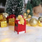 NINIPAPA Christmas Village Accessories Santa's Mailbox Villages Sets for Christmas Decoration Cute Cat Send Letter to Santa Resin Christmas Ornaments