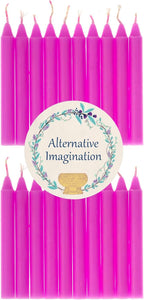 Alternative Imagination Pink Chime Candles - 20 Pack of Unscented 4 Inch Mini Taper Candles - Dripless Long Burning Ritual Candles for Meditation, Spell Work, Birthdays, Ceremonies & Home Decor