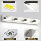 OKELI 4 Lights Bathroom Vanity Light Fixtures Brushed Nickel LED Dimmable Vanity Light Over Mirror Modern Wall Mounted Lighting Fixture, 350° Rotatable Lamp Head 32W Cold White 6000K ETL Listed