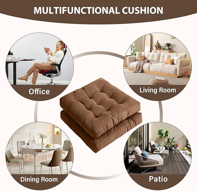 Tiita Outdoor Cushions Square Floor Pillow Thicken Tufted Seat Pad Large Floor Cushion for Yoga Meditation Living Room