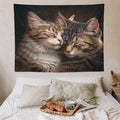 VUMIVI Cat Tapestry Adorable Animals Two Kittens Snuggling Together Vintage Print Realistic Design Tapestry Wall Hanging for Living Room Bedroom Dorm Classroom Aesthetic Decor W80xL60in