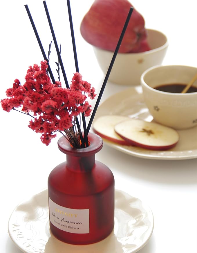 Reed Diffuser Set – Scented Diffuser with Sticks Home Fragrance Diffusers for Home Reed Diffuser for Bathroom Shelf Decor (4.06oz Gardenia White Tea)