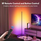 luckystyle Smart RGB+IC Corner Floor Lamp,Bright LED Tall Modern Floor Lamp with APP and Remote,Ambient Lighting Color Changing Standing Lamps with Music Mode and Timing for Living Room,Bedroom,Party
