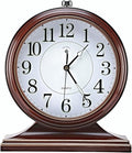 Retro Mantel Décor Desk Clock, 10-inch Vintage Table Clocks for Fireplace, Easy to Read Clocks for Living Room, Bedroom, Office, Desktop Decoration (Bright Brown)