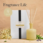 LAFCO New York Signature Reed Diffuser, Chamomile Lavender - 15 oz - Up to 9 Months Fragrance Life - Reusable, Hand Blown Glass Vessel - Natural Wood Reeds - Made in The USA