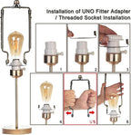 7 8 9 10 inch Lamp Shade Harp Holder,Antique Brass Lamp Harp Kit,Fit Both Standard Lamp Rod and E26 Light Base UNO Fitter Adapter,with 2 Shade Attaching Finial Top (Bronze Color - 1 Set)