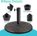 COBANA 23lb Patio Umbrella Base, Heavy Duty Round Outdoor Market Umbrella Stand Weight, Bronze