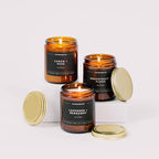 Calyan Wax Co. Evergreen & Eucalyptus Scented Candle - 57 Hour Burn - Luxury Non Toxic Soy Wax Candles - Long Lasting Amber Glass Jar Candle for Home - 7.2oz