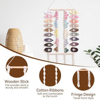 SNOWSTAR Macrame Flat Hair Claw Clip Organizer,Hanging Hair Clip Holder and Storage for Women Girls,Flat Hair Accessorie Hanger Home Decor for Wall,Door,Closet