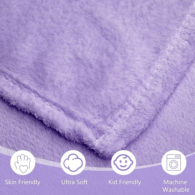 Tinideya 12 Pcs Flannel Fleece Throw Blanket Bulk 50 x 60 Inch Soft Fleece Blanket Warm Throw Blankets Coral Blankets for Couch Sofa Home Wedding Gifts Season (Lilac Color)