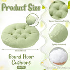 Fumete 12 Pcs Floor Pillows Cushions Seating 16 x 16 Inches Color Round Seat Reading Floor Chair Cushions for Kids Adults Classroom Home School Playing Supplies(Green)