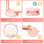 One Fire Cute Desk Lamp Pink Dorm Lamps for College Girls Foldable Portable Rechargeable Dimmable Cute Cat Lamp Kawaii Room Decor,College Dorm Decor for Girls Pink Classroom Essentials