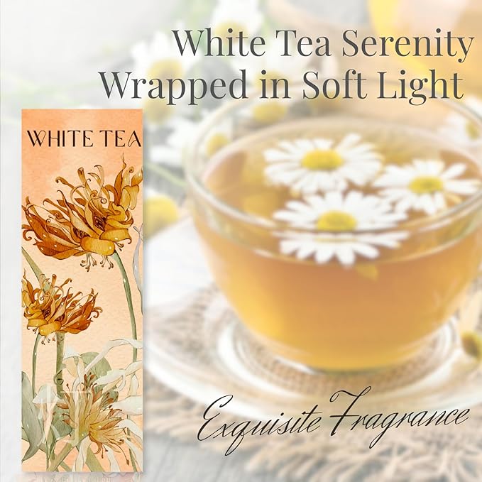 White Tea Luxury Japanese Incense Sticks 60sticks Jasmine Musk Grapefruit Coreless Low Smoke Natural Charcoal Free Non Toxic Aromatherapy Meditation Calming Stress Relief Relaxation Yoga TOMORI