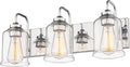 zeyu 3-Light Modern Vanity Lights for Bathroom, 20.5" Industrial Bathroom Lights Over Mirror with Clear Glass Shade, Chrome Finish, ZSL72B-3W CH