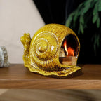 Handcrafted Yellow Ceramic Snail Palo Santo Holder - Mini Fireplace Incense Burner for Sage, Wood Sticks, Cones & Tealights - Unique Aromatic Smudge Bowl for Yoga and Meditation Gifts