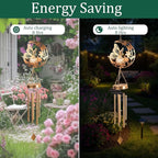 JOBOSI Moon Butterfly Wind Chimes Decorative Gift, Solar Moon Butterfly Wind Chimes for Outside, Mother's Day Wind Chime Gift, Gifts for Women, Mom, Grandma, Outdoor Garden Lawn Yard Decor