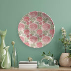 XISUNYA 7 Inch Decorative Plate, Victorian Porcelain Plate, Romantic Peonies Botany Print Ornament Display Plate for Fine Dining, Upscale Events, Dinner Parties, Weddings, Catering Christmas